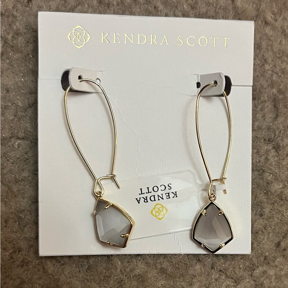Kendra Scott Gold and gray carrine drop dangle Earrings